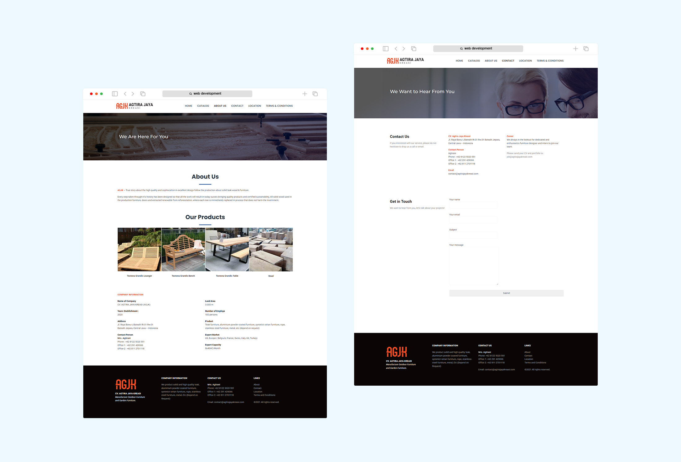 AGJK (Agtira Jaya Kreasi) Website Creation Semarang