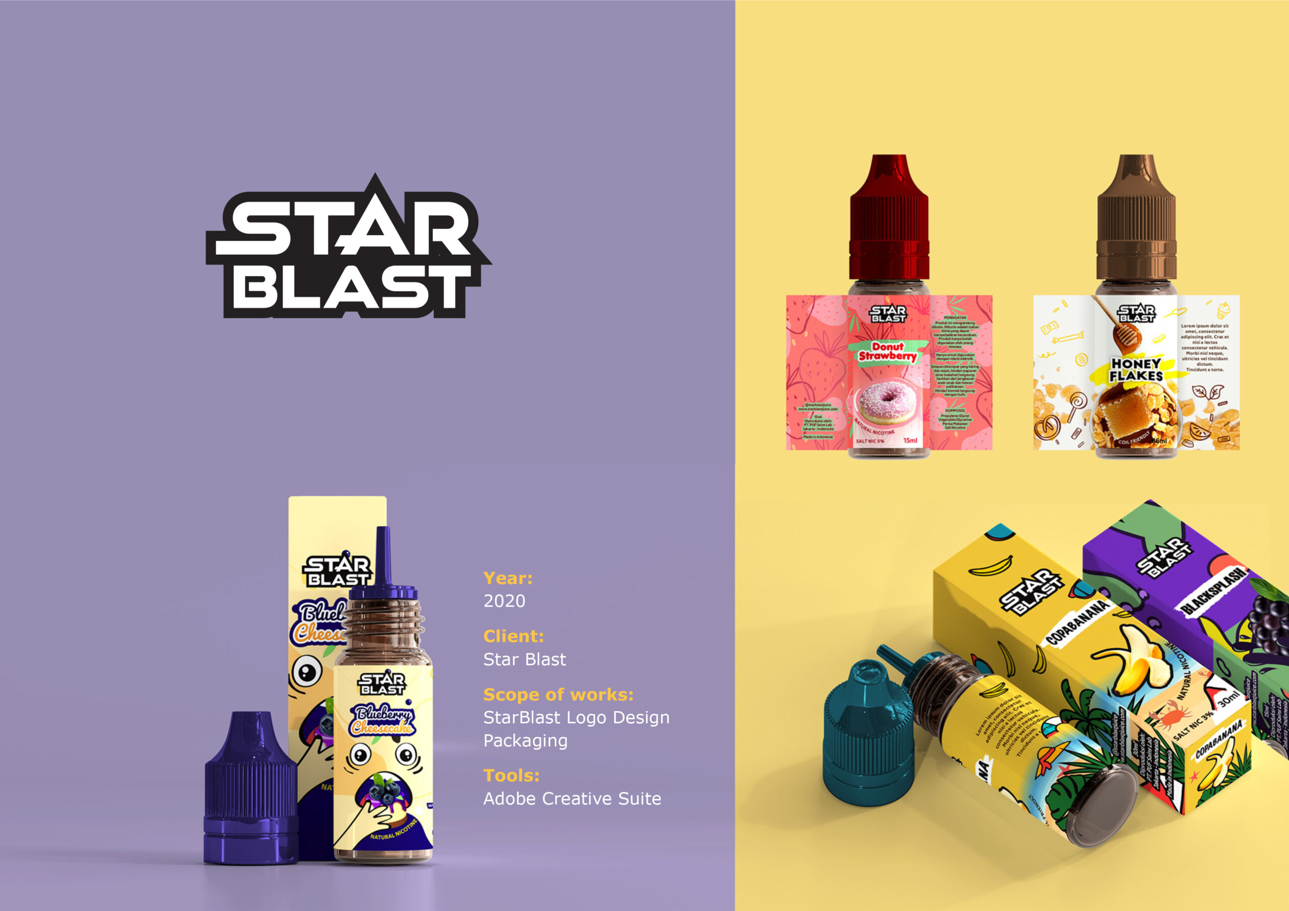 Star Blast Vape Liquid Packaging Design Jasa Desain Semarang